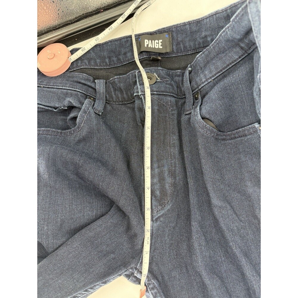 PAIGE Mens Federal Jeans 34x25.5 Dark Wash Stretch Straight Slim Denim Made USA - Picture 9 of 10